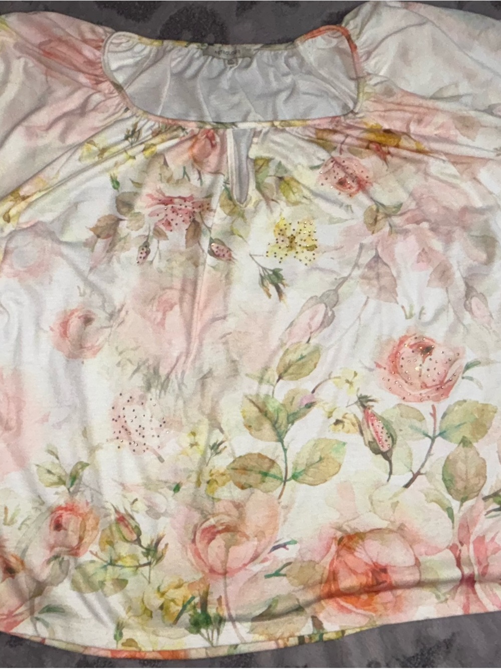 Astrologies pink & white floral blouse ~ women’s xxl~